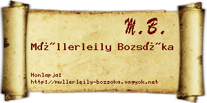 Müllerleily Bozsóka névjegykártya